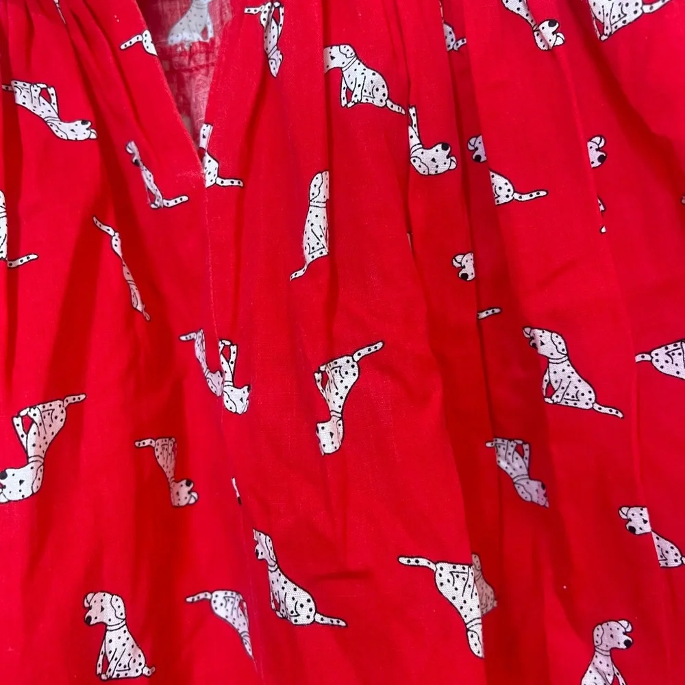 VNTG Girl's Dorissa II 80s Dogs All Over Print Red Dress Cape Size‎ 4T Holiday